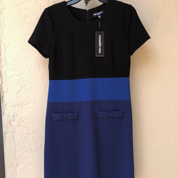 SOLD NWT Karl Lagerfield Paris Color Block Dress - Picture 4 of 7